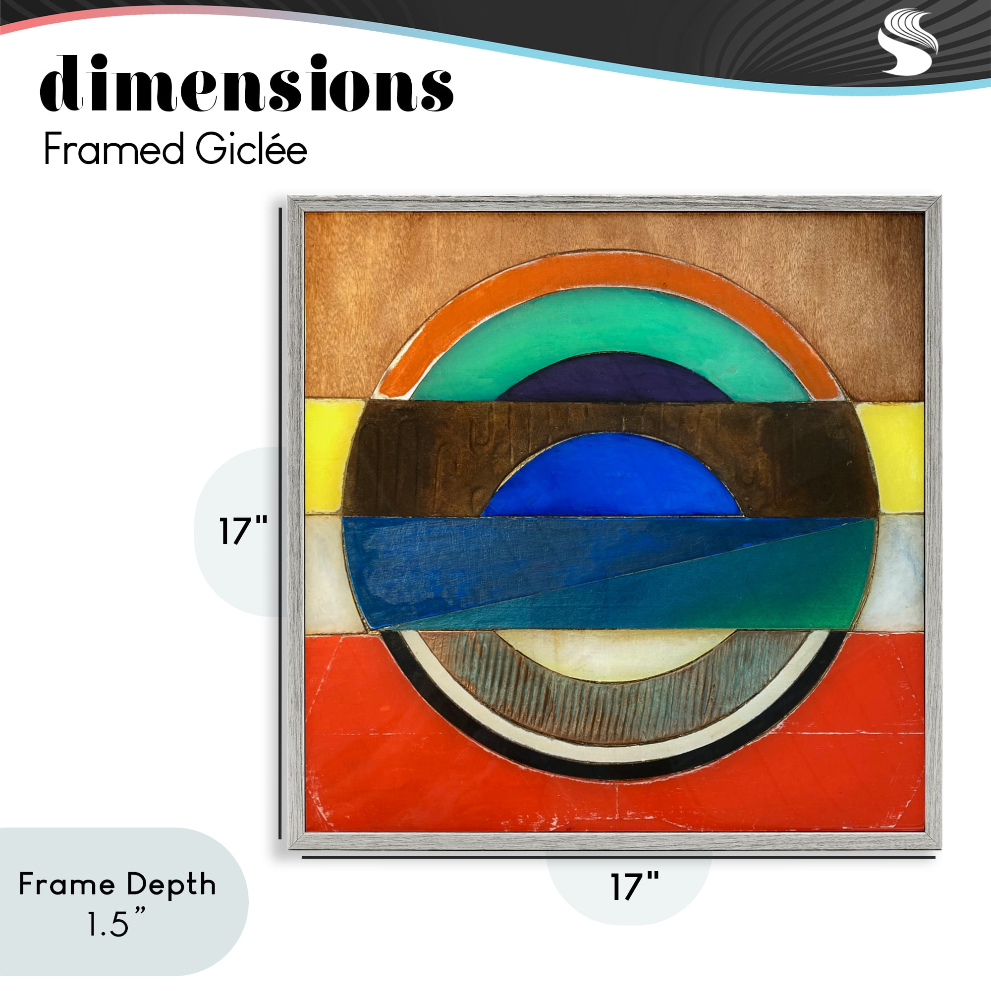 Stupell Industries Bisected Circle Structure Gray Framed Giclee Art, design by Matthew Finger