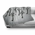 thumbnail image 2 of Antique Soft Flannel Fleece Throw Blanket, Silhouettes of Old Keys Hanging Chain Links Unlocking Security Home Opener, Cozy Plush for Indoor and Outdoor Use, 70" x 90", Pale Grey Black, by Ambesonne, 2 of 5