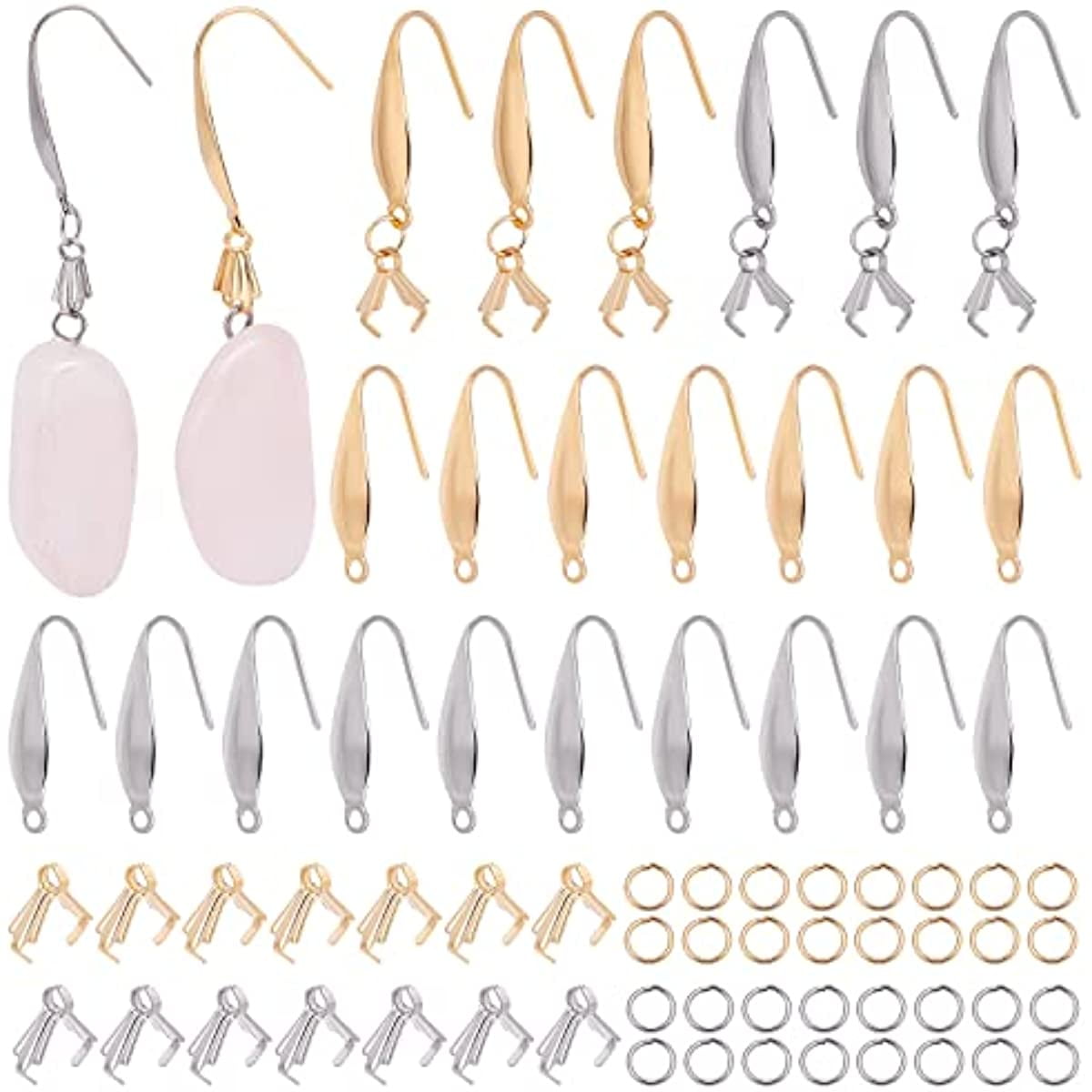 60pcs 20.5mm Earring Hooks DIY Stainless Steel Earring Making Finding