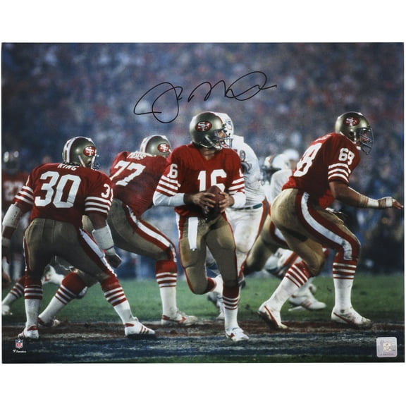 Joe Montana San Francisco 49ers Autographed 16" x 20" Super Bowl XIX Red Jersey Dropback Photograph - Fanatics Authentic Certified