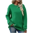 thumbnail image 2 of Ftwytp Womens Sweatshirt Crewneck Long Sleeve Trendy Casual Shirts Basic Solid Color Loose Tunic Tops, 2 of 4