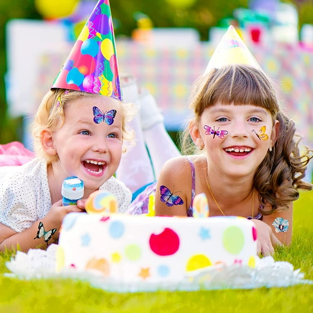 Pack De 50 Tatuajes Temporales De Mariposa Para Niñas | Envoltura Individual | Resistente Al Agua | Ideal Para Cumpleaños Y Fiestas