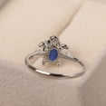 thumbnail image 3 of Lovely animals turtle ring, sapphire statement ring, oval cut, sterling silver, September birthstone, 3 of 4