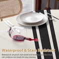 thumbnail image 4 of Round Tablecloth Black Farmhouse Stripes Waterproof Oil Proof Polyester Table Cloth Cover Decor for Home Dining Outdoor,Patio,Parties, 54" Dia. Modern Minimalist Beige, 4 of 9