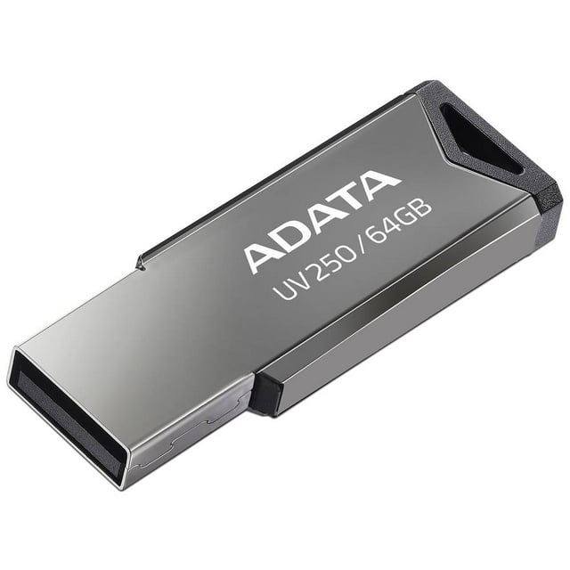 Unidad Flash USB 2.0 ADATA UV250 de 64GB. Diseño Metálico. Adata AUV250-64G-RBK