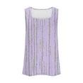 thumbnail image 5 of Tank Tops for Women Sleeveless Square Collar Print Casual Loose T-shirt Purple S, 5 of 5