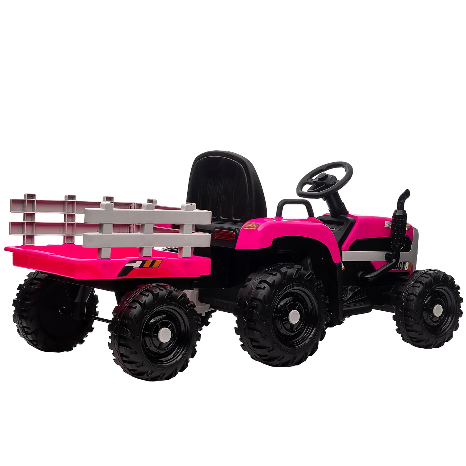 CIPACHO 12V Battery-Powered Tractor Toy with Trailer, Ground Loader Ride On for Kids with 3-Gear-Shift, Red CIPACHO 12V Battery-Powered Tractor Toy with Trailer, Ground Loader Ride On for Kids with 3-Gear-Shift, Red