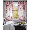 thumbnail image 3 of Red Eucalyptus Leaves Sheer Curtains 54 Inch Length 2 Panels Set for Living Room/Bedroom, Spring Summer Botanical Kitchen Curtains Grommet Semi-Sheer Curtains Drapes Voile Window Treatments 42"x54"x2, 3 of 7