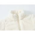 thumbnail image 6 of hoksml Girls Winter Warm Coats Faux Fur Fleece Jacket Cute Solid Color Stand-up Collar Long-sleeved Hoodless Zip-Up Jacket with Pockets for Middle Large Childre, 6 of 9