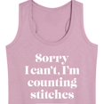 thumbnail image 3 of Instant Message - Sorry, I Can't, I'm Counting Stitches - Women's Racerback Tank Top, 3 of 6