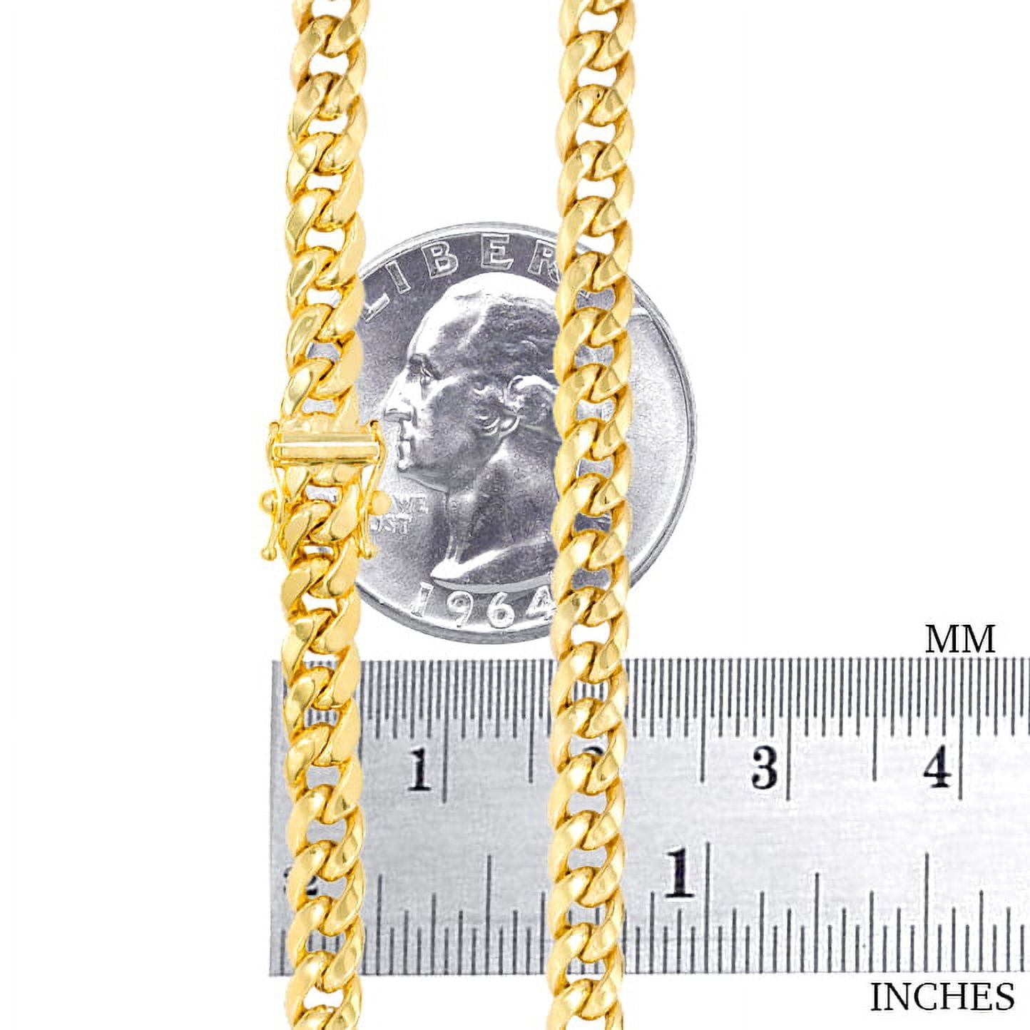 Nuragold 10k Real Yellow Gold Miami Cuban Link 5mm Chain Necklace (16"-30") Italian Jewelry for Men & Women