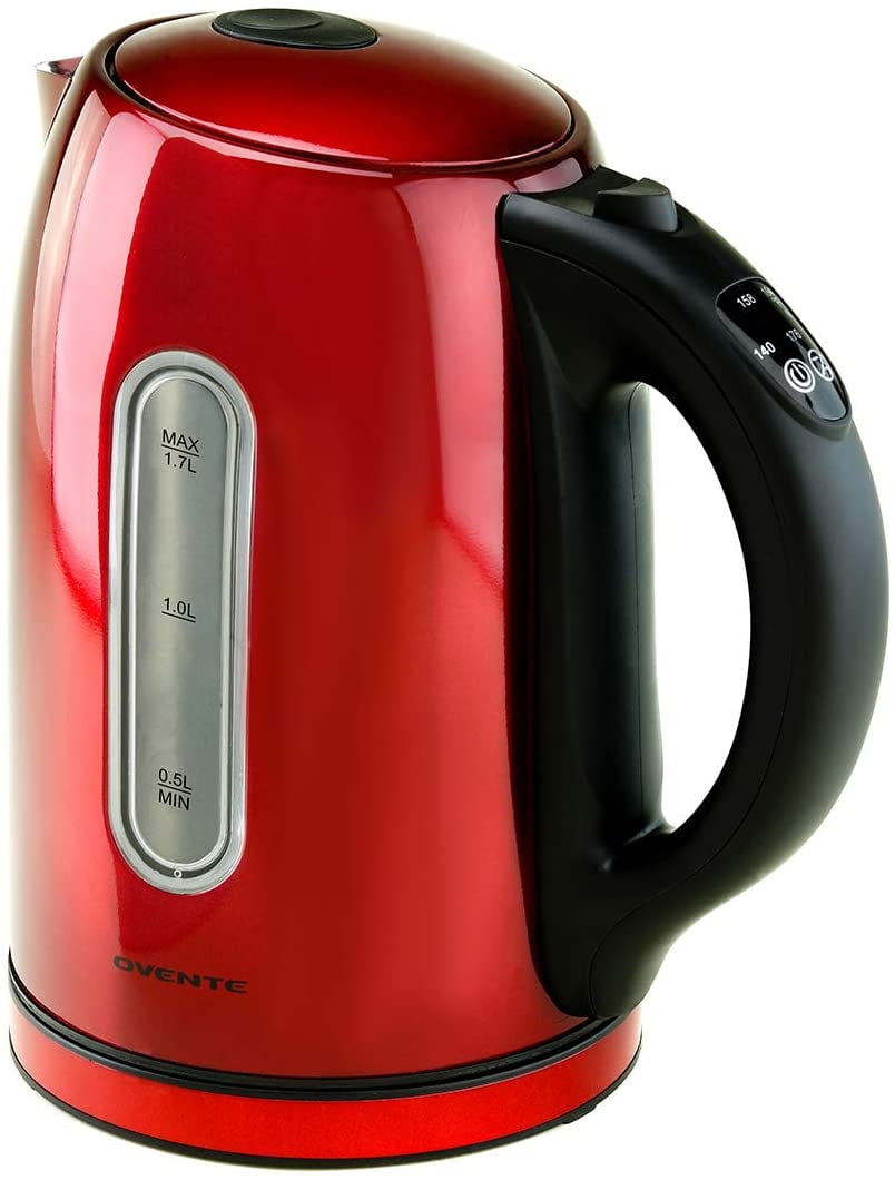KS58S NEW Ovente Stainless Steel Electric Kettle with Variable Temperature and Keep Warm on EACH TEMPERATURE 1.7 Liter