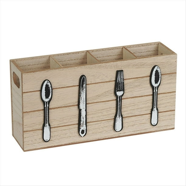 Soporte de Madera para Utensilios, Accesorios de Cocina, Organizador de Cubiertos para Tenedor, Cuchara, para Cocina y Hogar B