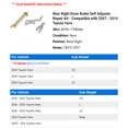 thumbnail image 2 of Rear Right Drum Brake Self Adjuster Repair Kit - Compatible with 2007 - 2014 Toyota Yaris 2008 2009 2010 2011 2012 2013, 2 of 2