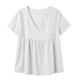 thumbnail image 7 of Ankola Womens Tops Casual V Neck Short Sleeve T Shirts Babydoll Loose Fit Peplum Tops, 7 of 7