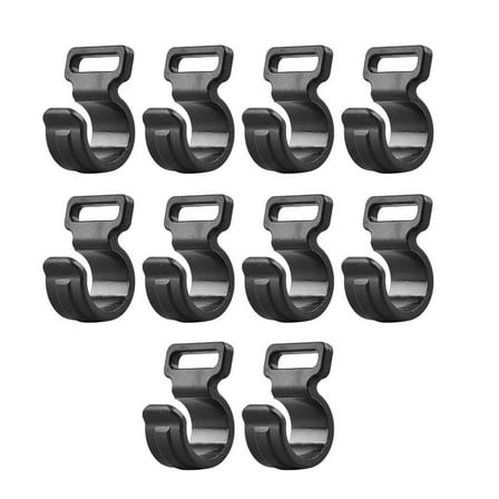 Necvior Plastic C Clamp for Outdoor Camping Tent Cover Awning Tent Rod Fasteners, Black
