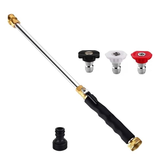 Jet Nozzle Power Washer Wand, Hose Nozzle, Jet High Pressure Washer Tools with 3 Different Nozzles, for Car Window Washing Black