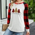 thumbnail image 4 of Chemises de Noël pour Femmes Tops à Carreaux Manches Longues Chandails en Molleton Tendance Blouse Tops, 4 of 5