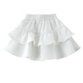 thumbnail image 2 of NAISIBABY Girls Tiered Ruffle Skirt, Elastic High Waist Casual Cute Bubble Summer Pleated Mini Skirts White Size 11T, 2 of 4