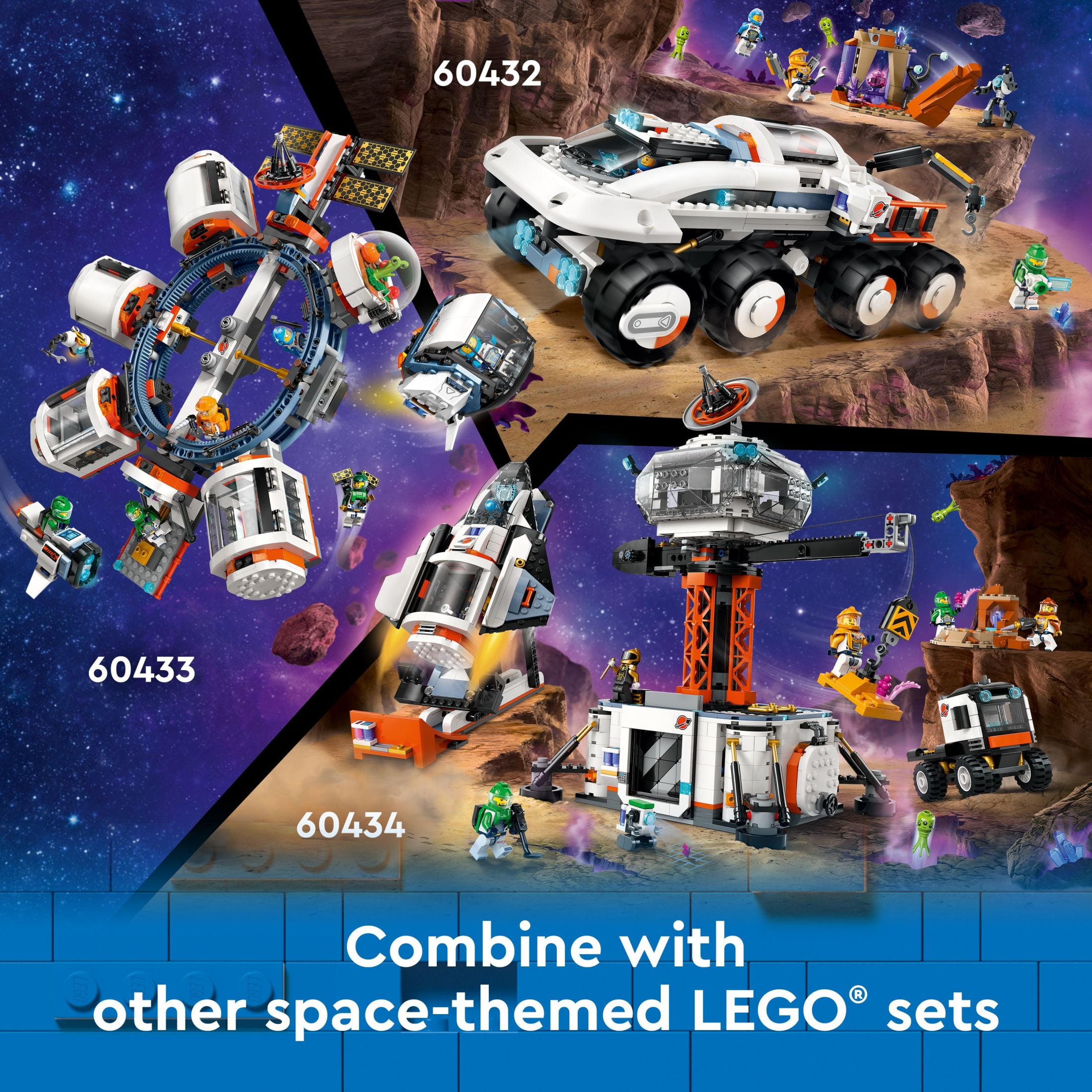 LEGO City Modular Space Station STEM Toy Modular Exploration Science Toy with 6 Astronaut Minifigures Gifts for Boys Girls and Kids Ages 7 and Up