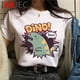 thumbnail image 5 of Linda camiseta de dinosaurio, camiseta con estampado femenino, tumblr 2021, camisetas vintage para parejas, camiseta blanca, ropa para parejas, 5 of 5