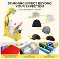 thumbnail image 6 of Adnoom 3-in-1 Hat Heat Press, Auto Cap Heat Press Machine with 3 Platens, Yellow, 6 of 10