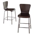 thumbnail image 3 of TMS Pisa 24" Counter Stool with Metal Frame, Set of 2, Chrome/Espresso, 3 of 6