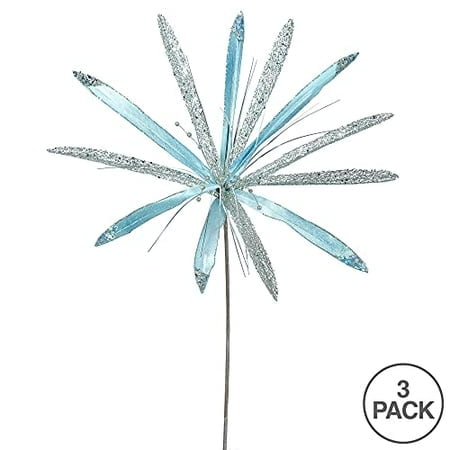 Vickerman Fleurs Artificielles en Velours Papyrus, 24 Pouces, Bleu, 3 Pcs