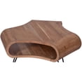 thumbnail image 3 of 37 Inch Coffee Table- Handcrafted Curved Hexagon Shape with Open Shelf, 3 of 5