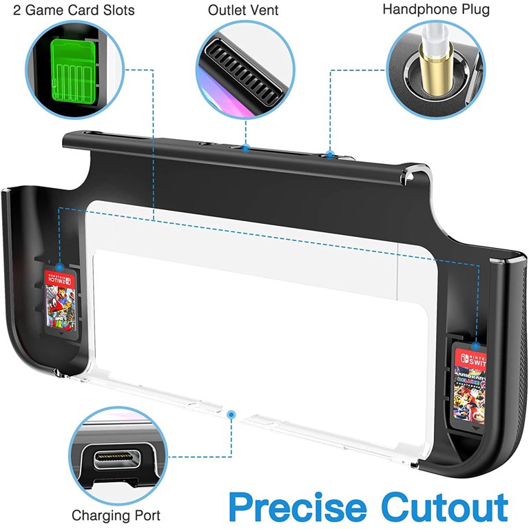  HEYSTOP Case Compatible with Nintendo Switch OLED Model 2021,  Dockable PC Protective Cover with Comfortable TPU Joy-Con Grip Case and 6  Thumb Stick Caps : Everything Else