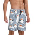 thumbnail image 2 of Fotbe Happy Snowmen Snowfall Pantalones Cortos de Pijama para Hombre, Ropa de Dormir, Pantalones de Pijama Cortos para Hombre-Large, 2 of 6