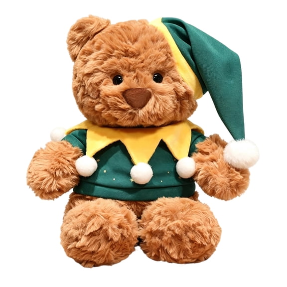 LXGGDDO Christmas Teddy Bear Stuffed Animal - Adorable Xmas Plush Toy with Hat and Scarf - Soft and Cuddly Winter Companion for Kids and Seniors - 10 inch