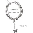 thumbnail image 5 of FXmimior - Collar largo con colgante de mariposa de plata de dos niveles para mujer, joyería para niña y mujer, 5 of 5