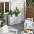 thumbnail image 6 of Tall Planter Box with Removable Insert Shelf & Drainage Holes, Large Metal Flowers Pot for Outdoor/Indoor Patio Garden, 38x10.24x30 Inches, White, 6 of 10