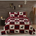 thumbnail image 5 of Virah Bella - Stitched Forest Vermilion - Lightweight Reversible 3-Piece Lodge Quilt Set with Decorative Pillow Shams., 5 of 5