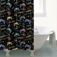 thumbnail image 4 of Colorful Games Word Black Pattern Shower Curtain 72"x72" ,Bathroom Decorative Shower Curtains Set with 12 Hooks,Modern Waterproof Washable Shower Curtain, 4 of 6