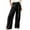Black, variant on yunLCZ Womens Dress Pants Womens Linen Pants Casual Loose Wide Leg Pants For Women Elastic Waist Palazzo Pants Trousers With Pockets Office Slacks