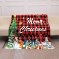thumbnail image 4 of YELEE Meaningful Gifts for Christmas Snowman Christmas Tree Checkered Print Blanket Softness Thorw Unique Present for Xmas Family Party 50"x60", 4 of 7
