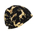 thumbnail image 4 of Kll Christmas Gold Deers Winter Fall Beanie Knit Hats For Men & Women - Warm & Soft Stylish Toboggan Caps For Cold Weather, 4 of 9