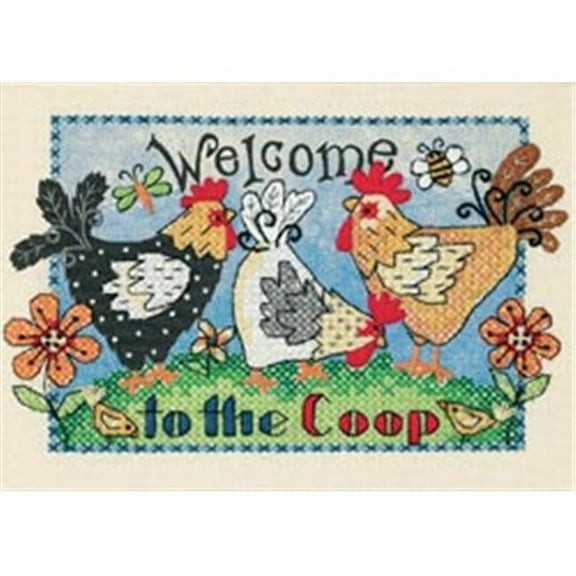Dimensions Cross Stitch Kit 7x5 WelcomeToTheCoop