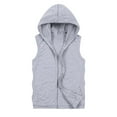 thumbnail image 2 of QATAINLAV Men's Full Zip Tank Tops Summer Sleeveless Hoodies Muscle Gym Workout Hooded Vest with Pockets, Gray, XL, 2 of 3