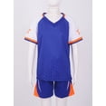 thumbnail image 3 of Xnihocha Kids Boys Summer Tracksuits Basketball Football Jersey Set Short Sleeve Sport T-shirt Shorts Blue 4XS, 3 of 7