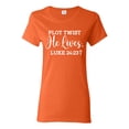 thumbnail image 1 of Wild Bobby Plot Twist He Lives Luke 24:23 Inspirational/Christian Women Graphic Tee, Orange, Small, 1 of 5