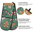 thumbnail image 2 of Yayeee Double Oven Mitt Kitchen Heat Resistant Baking 35" x7" Quilted Glove, Christmas Gingerbread, 2 of 6