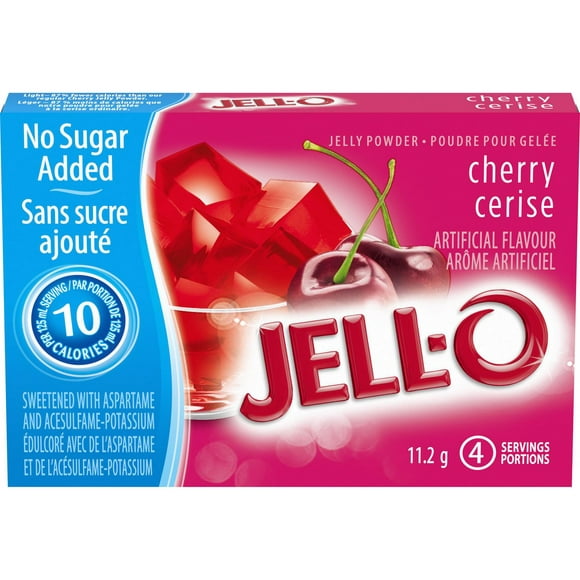 Jell-O Cherry Jelly Powder Light, Gelatin Mix, 11.2g