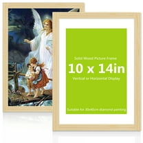 12x16/30x40cm Diamond Painting Frame, Natural Solid Wooden Frame Display Pictures 10x14 with Protection Glass for Wall Display (Natural Wood Color)