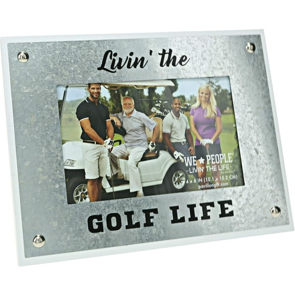 Pavilion Gift Company Livin' The Golf Life - 8.5x6.5 Inch Easel Back Picture Frame, Gray