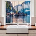 thumbnail image 2 of Ambesonne Austrian Kitchen Curtains, Foggy Autumn Sunrise Scene, 55"x39", Multicolor, 2 of 3