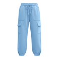 thumbnail image 4 of Lullu Girls Sweatpants Casual Athletic Joggers Cozy Cargo Pants, Sizes 5-14, 4 of 5
