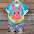 thumbnail image 5 of Youyipin Womens Tops Happy Easter Shirt Women Bunny Graphic Shirt Easter Funny Rabbit Round Neck Short Sleeve Tops Spring Tops For Women, 5 of 5